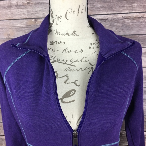 Columbia Purple Teal Trim Lightweight Zip Jacket M - Picture 2 of 8